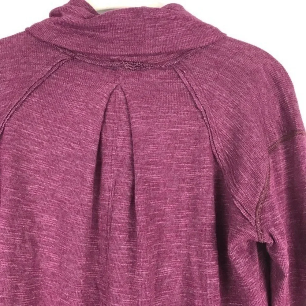Free People Split Back Turtleneck Oversized Top‎ Berry S